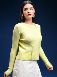 Tokyo Talkies Women Long Sleeves Front-Open Sweater