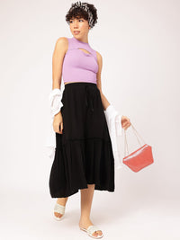 DressBerry Cut-Out Ribbed Crop Top