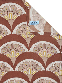 Aura Brown Printed 300 TC Woolen King Bedsheet Set 2.50 m x2.25 m