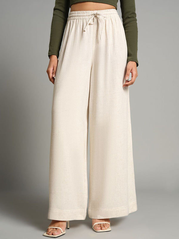 AND Women Solid High-Rise Culottes Trousers