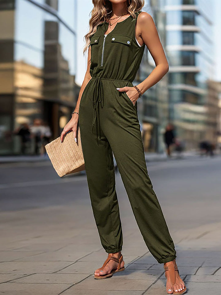 DressBerry Waist Tie-up Basic Jumpsuit