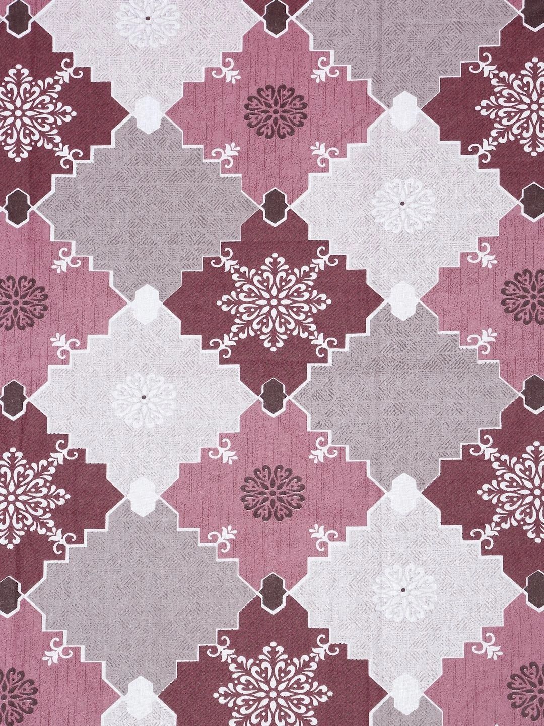 Myntra Elegant Homes Pink Geometric 400 TC Single Bedsheet with 1 Pillow Covers