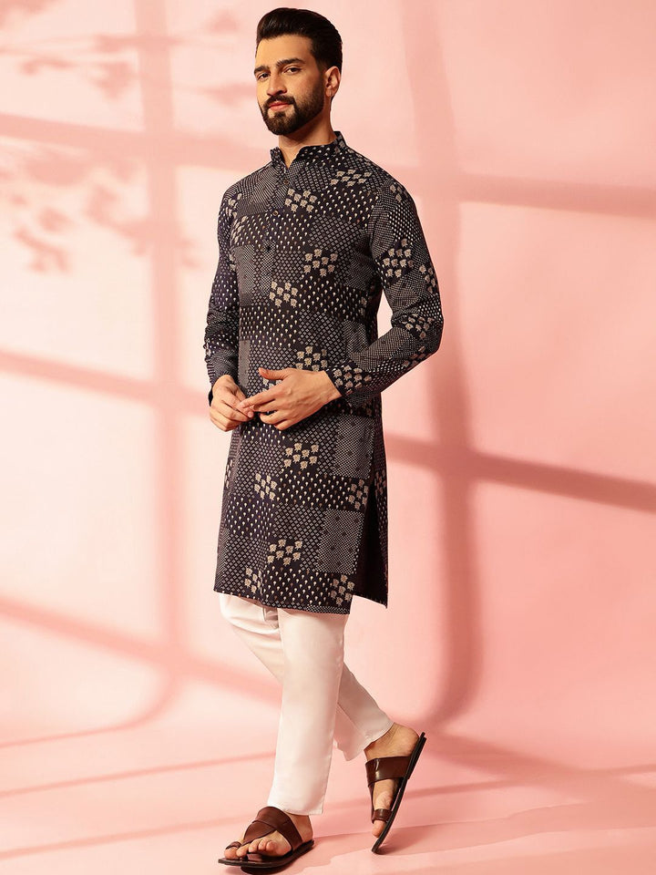 Anouk Men Bandhani Printed Regular Kurta with Pyjamas