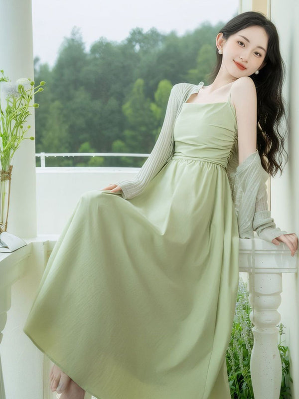 DressBerry Shoulder Straps Fit & Flare Maxi Dress