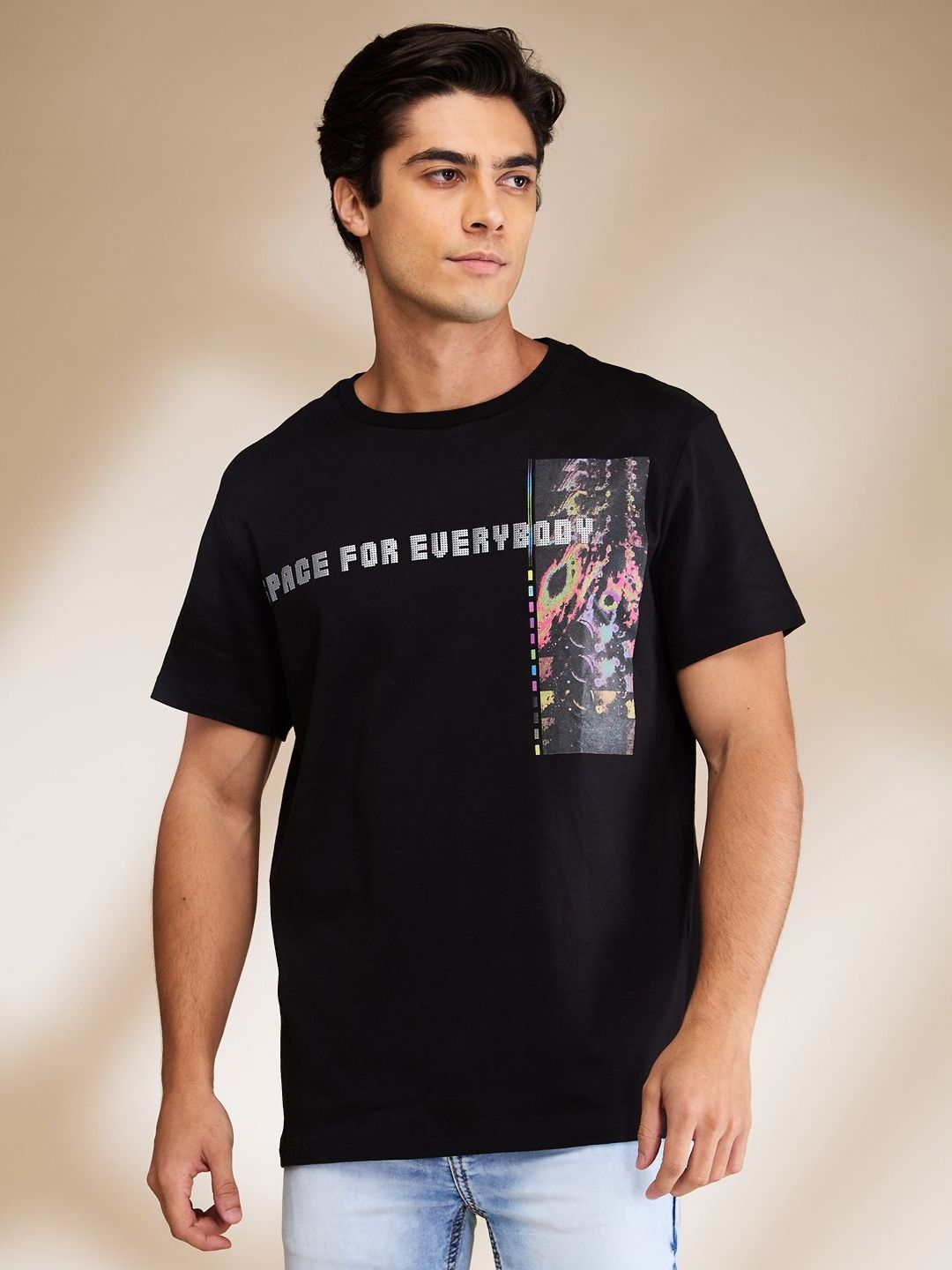 Being Human Men Graphic Printed Round Neck Cotton T-shirt