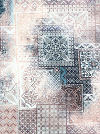 BOMBAY DYEING Brown & Blue Printed 300 TC Cotton King Bedsheet with 4 Pillow Covers