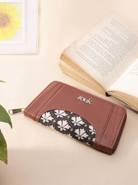 ZOUK Women Floral Printed Leather Zip Around Wallet