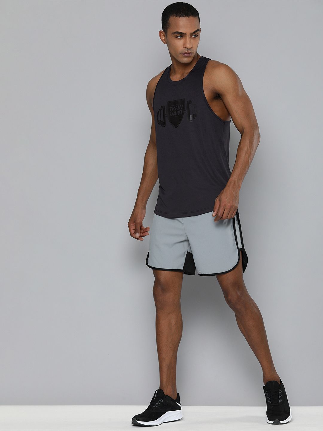 HRX By Hrithik Roshan Training Men Atlantic Blue Rapid-Dry Typography Tshirts