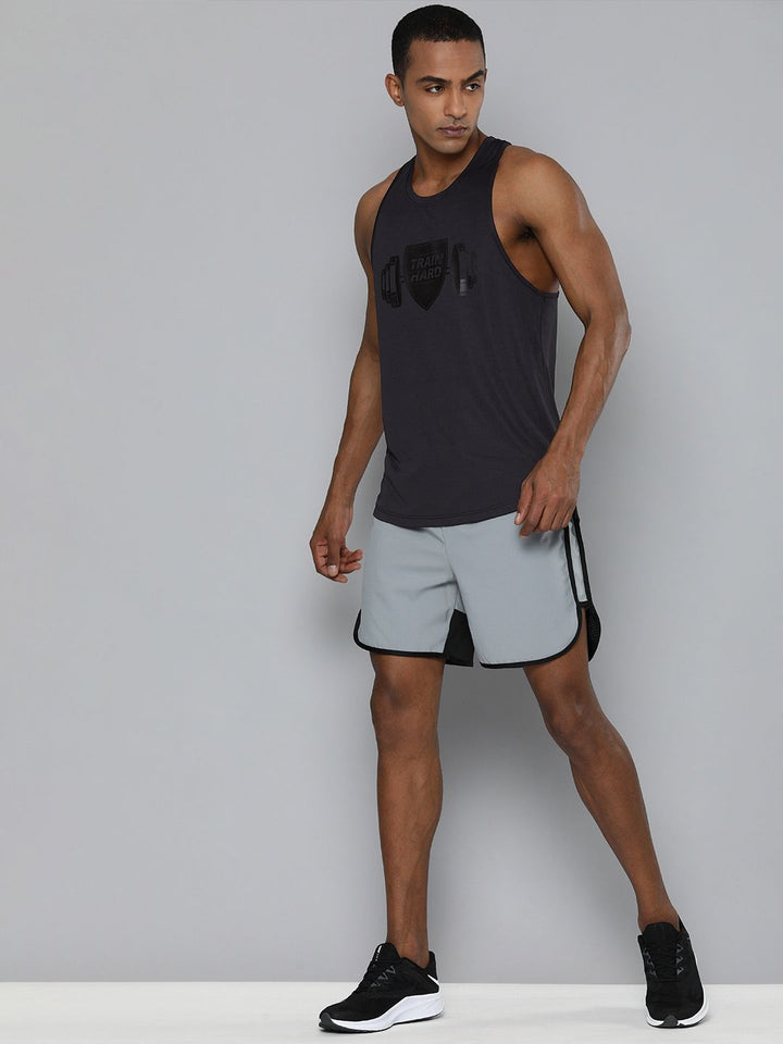 HRX By Hrithik Roshan Training Men Atlantic Blue Rapid-Dry Typography Tshirts