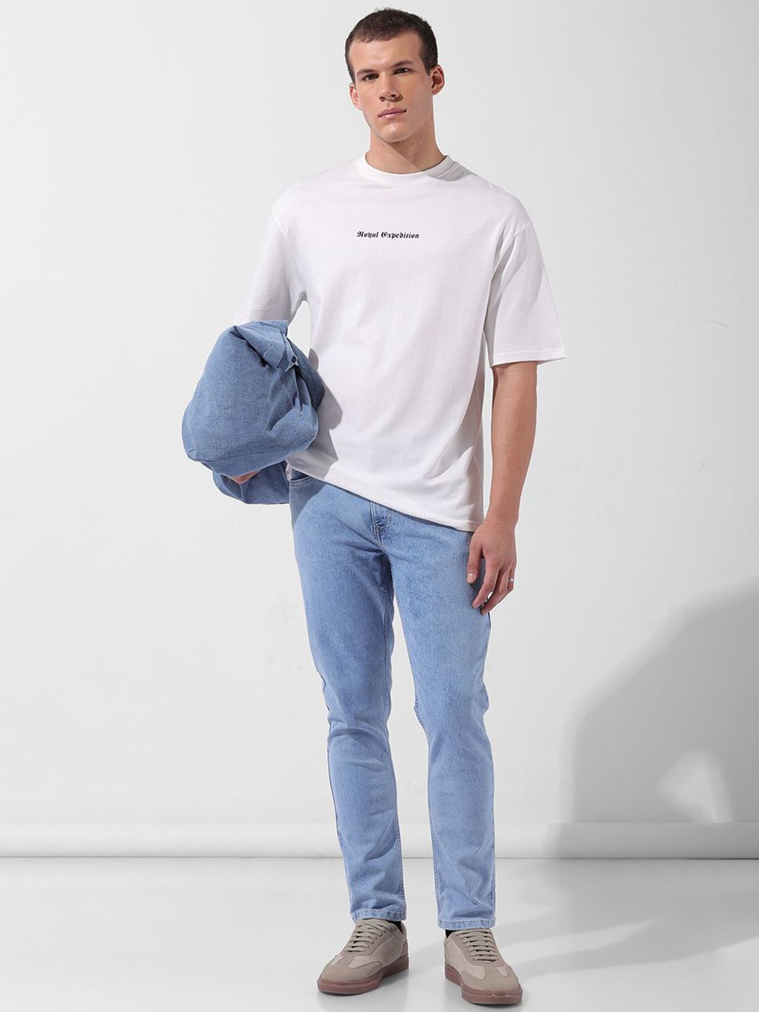 The Indian Garage Co Men Slim Fit Cotton Mid-Rise Stretchable Jeans