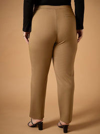 SASSAFRAS Curve Women Comfort Slim Fit High-Rise Trousers