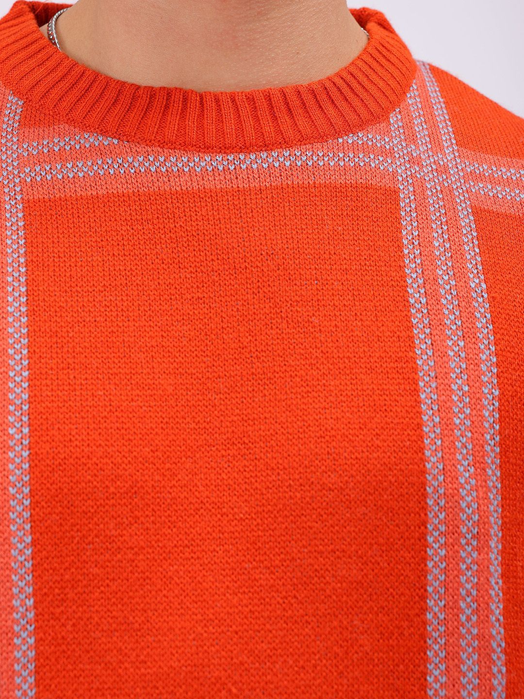 The Indian Garage Co Men Checked Pullover Sweater