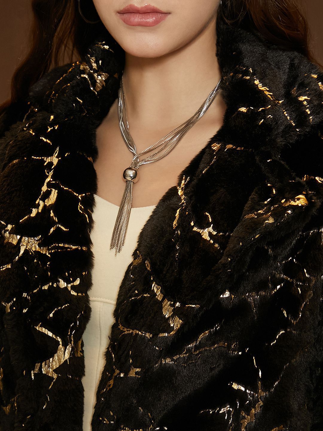 Campus Sutra Women Self-Design Double-Breasted Overcoat