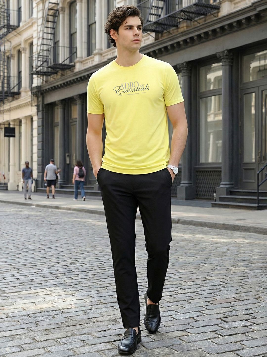 ADRO Men Typography Printed T-shirt