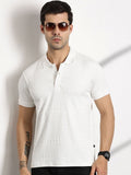 Thomas Scott Men Self Design Polo Collar T-shirt