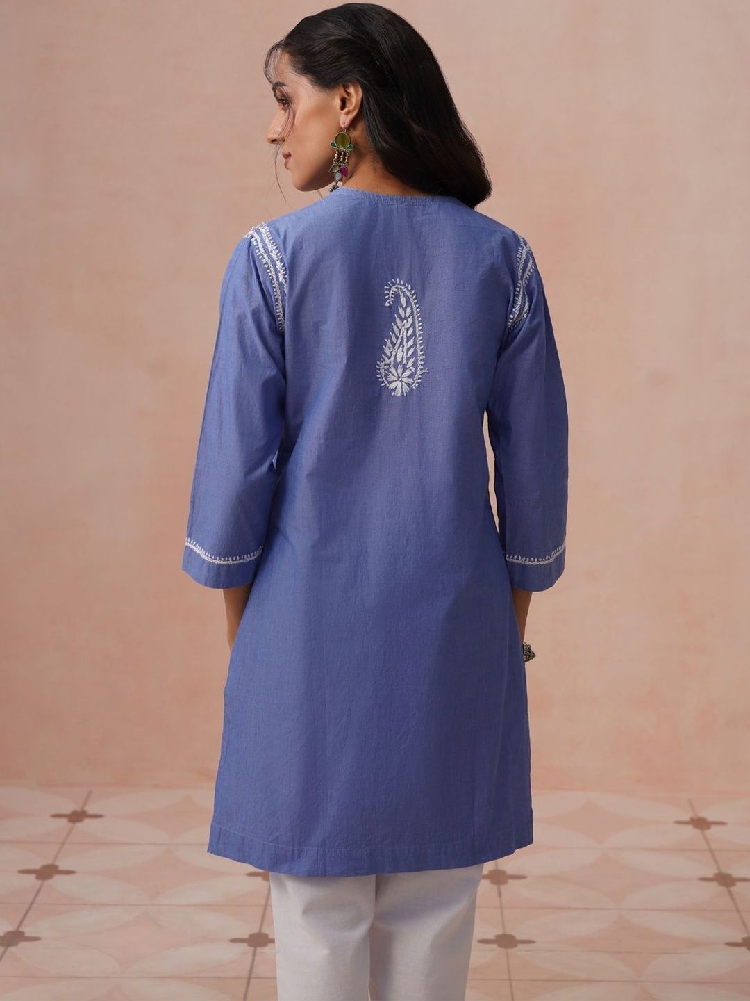 House of Chikankari Women Ethnic Motifs Embroidered Chikankari Indie Prints Kurta