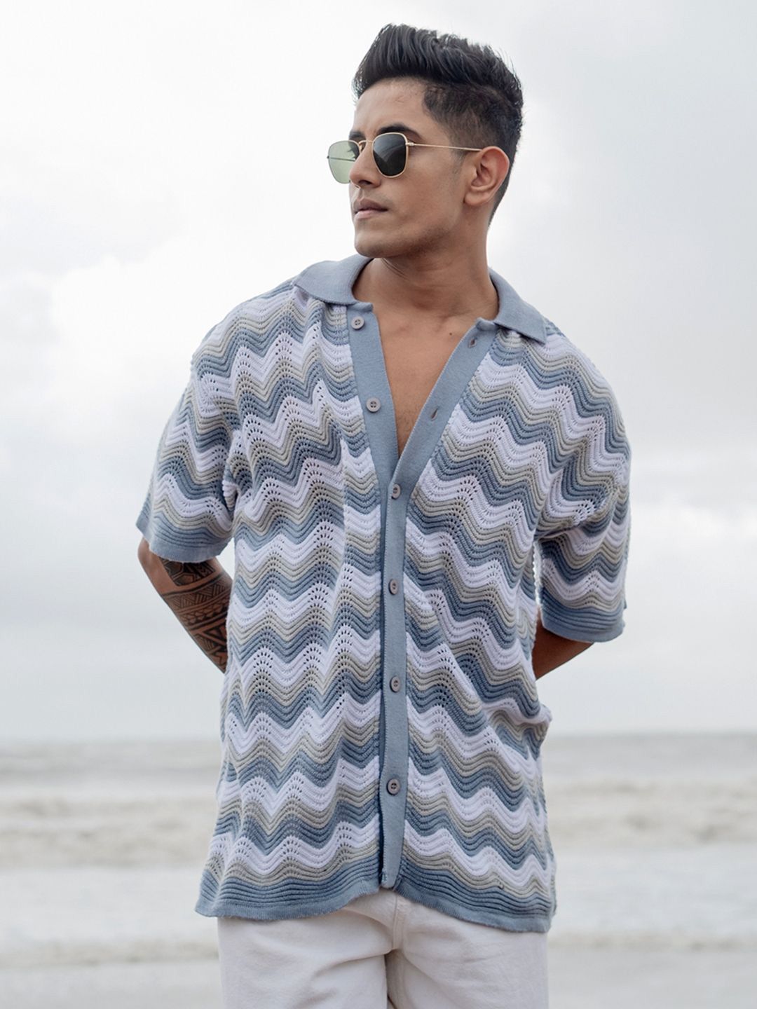 Powerlook Men Semi Sheer Printed Casual Shirt