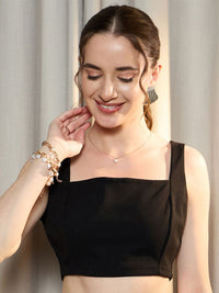 Berrylush Women Solid Square Neck Top