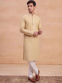 House of Chikankari Men Geometric Printed Kurta