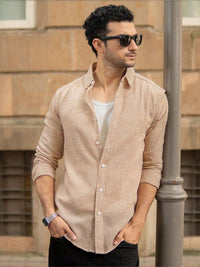 Powerlook Men Slim Fit Solid Spread Collar Casual Shirt