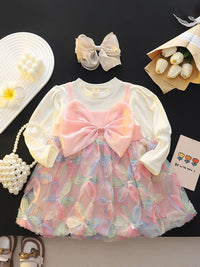 YK Girls Pack of 2 Floral Self Design  Pinafore Dress