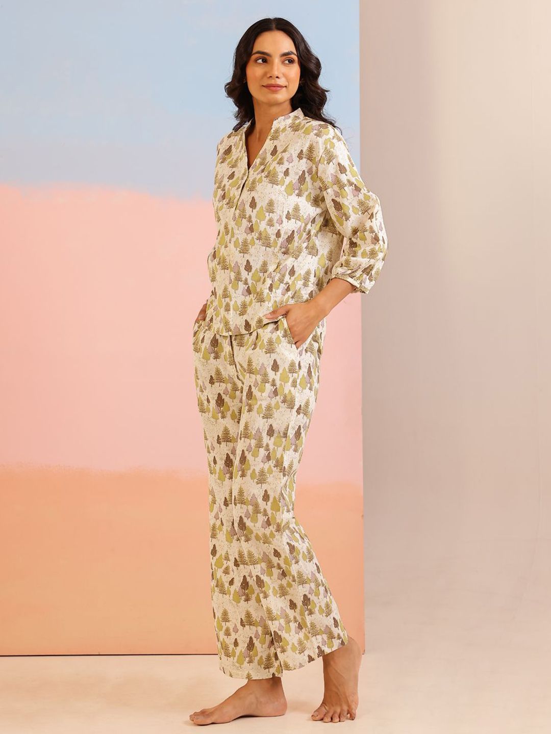 SANSKRUTIHOMES Women Printed Night suit