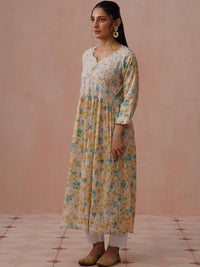 Pakaian Maxi Cetakan Bunga Rumah Chikankari