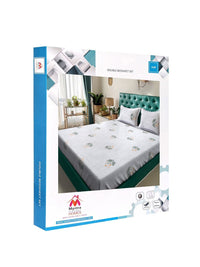 Myntra Elegant Homes White Floral 400 TC Super King Double Bedsheet dengan 2 Sarung Bantal