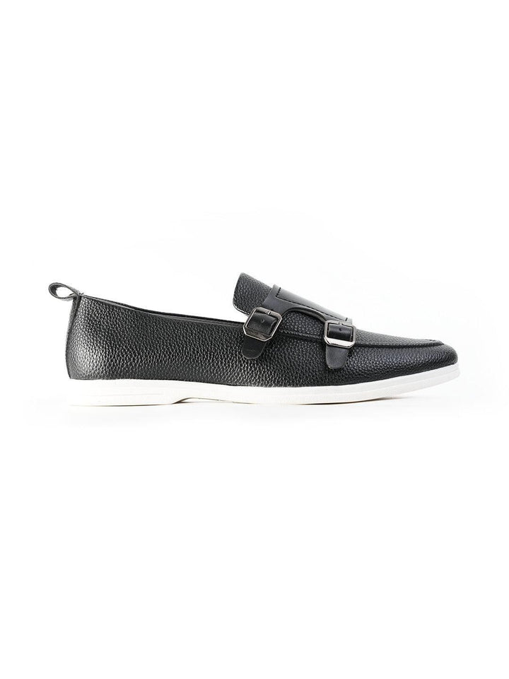 MONKSTORY Yacht Club Double Monk Slip-Ons - Black