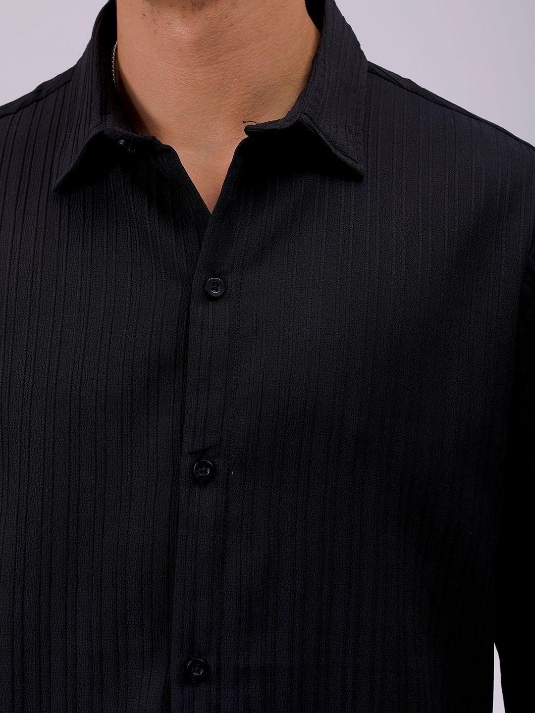 The Indian Garage Co Men Relaxed Fit Solid Dobby Textured Resortwear Shirt