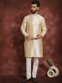 Anouk Ethnic motifs  Woven Design Mandarin Collar Long Sleeves Kurta Set