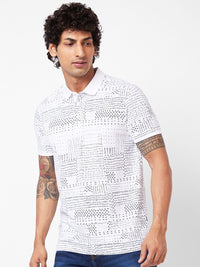 SPYKAR Printed Polo Collar Slim Fit T-shirt