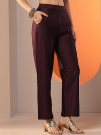 Gerua By Libas Women Floral Yoke Design Pleated Regular Kurta with Trousers