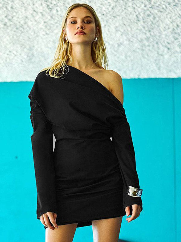 DressBerry One Shoulder Sheath Mini Dress