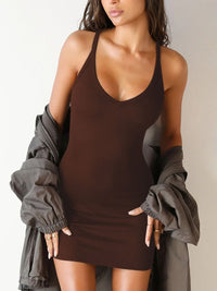 DressBerry Scoop Neck Sleeveless Bodycon Mini Dress
