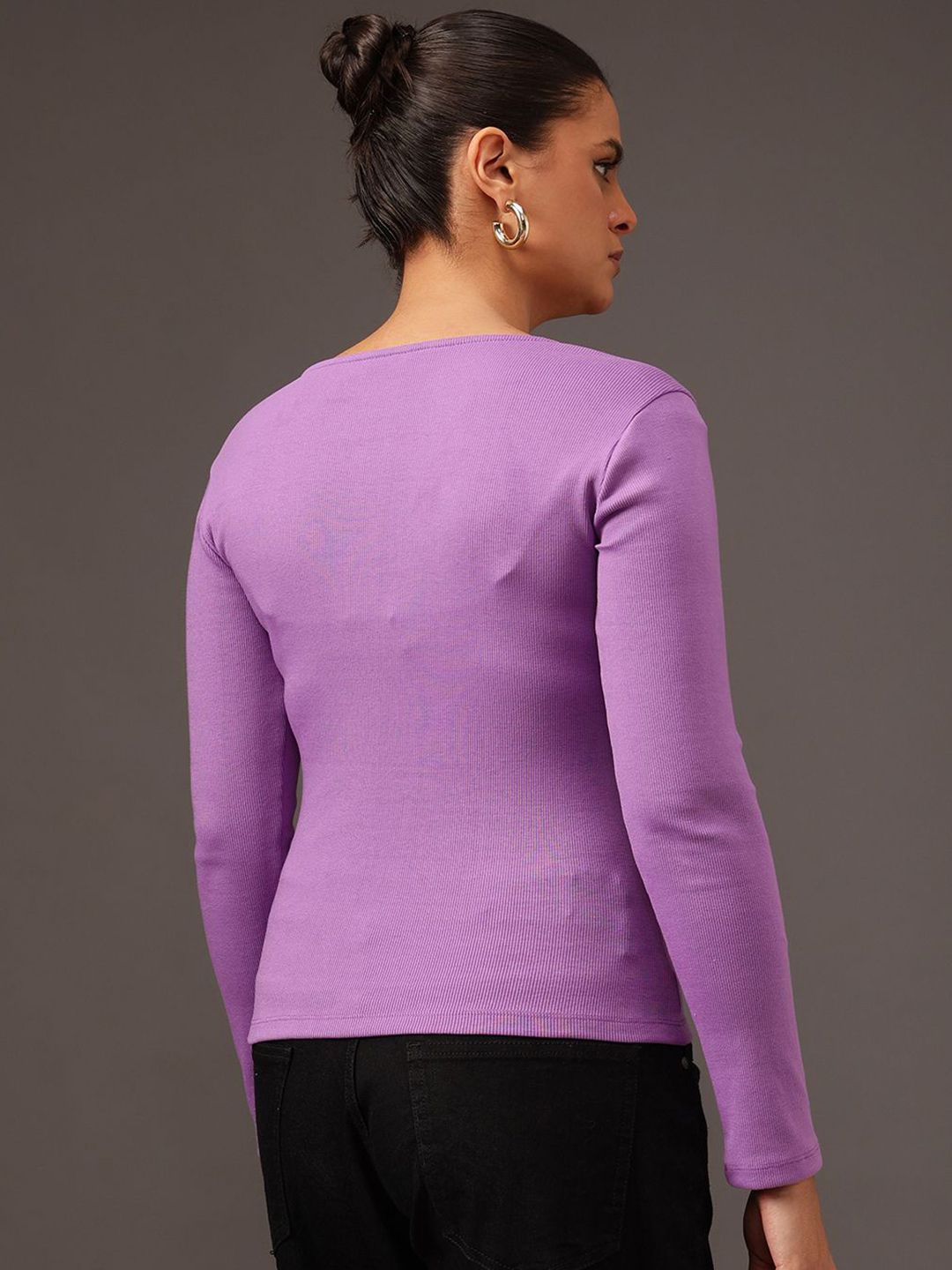 STREET 9 Women Square Neck Cotton Crop Top