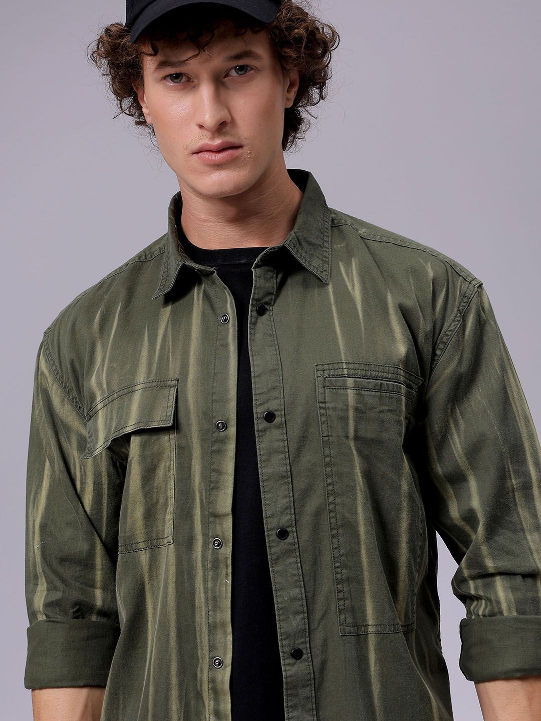The Indian Garage Co Men Solid Box Pockets Casual Pure Cotton Shirt