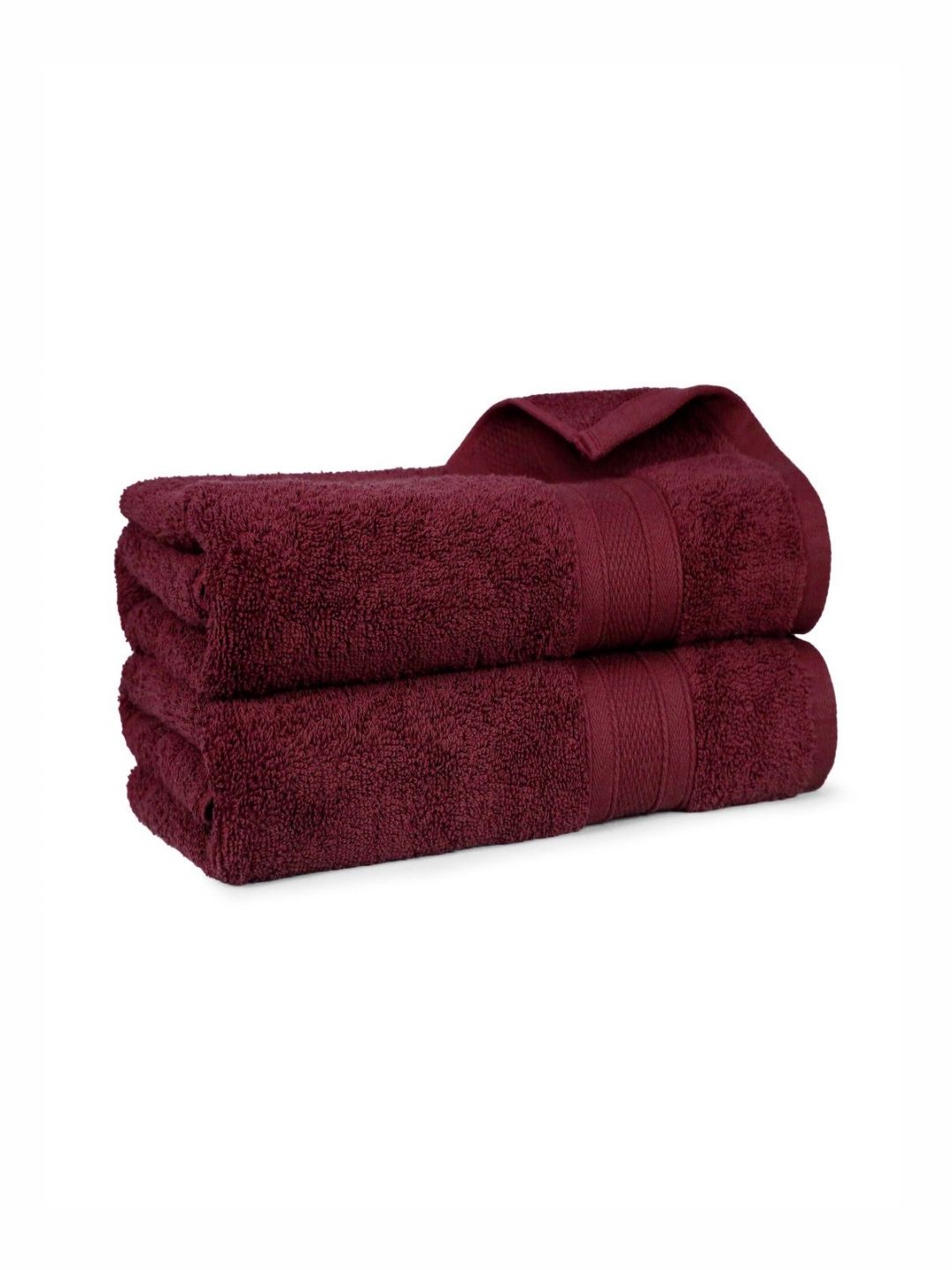 MYTRIDENT Maroon 2 Pieces Cotton 500 GSM Bath Towel