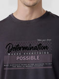 ADRO Men Typography Printed Round Neck Cotton T-shirt