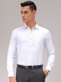 The Indian Garage Co. X Luxe Men Cutaway Collar Micro Ditsy Printed Slim Fit Formal Shirt