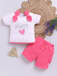 Moms Love Infant Girls Typography Printed Pure Cotton Clothing Set