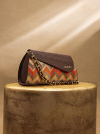 ZOUK Printed Structured Sling Bag with Tasselled