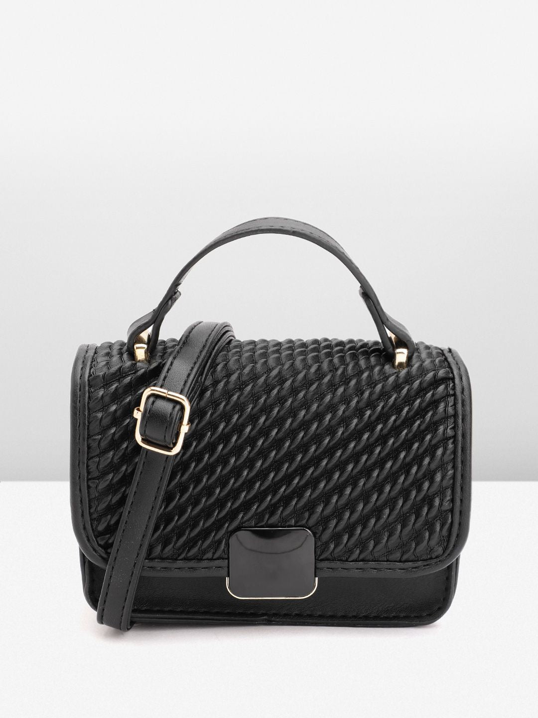 DressBerry Textured Structured Satchel