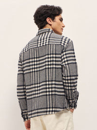 THE BEAR HOUSE Men Spread Collar Tartan Checked Cotton Relaxed Fit Casual Shirt