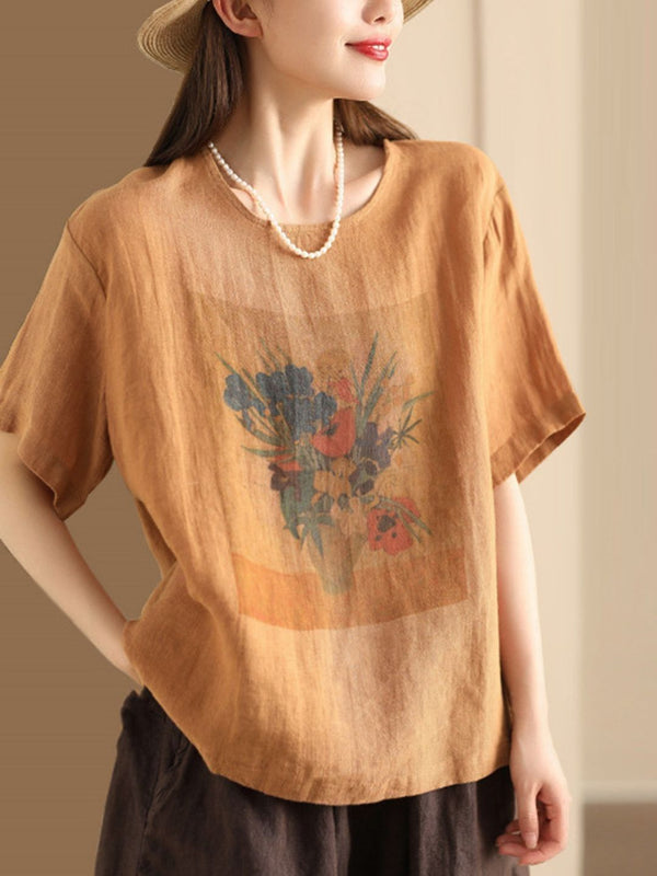 DressBerry Women Printed V-Neck Extended Sleeves T-shirt