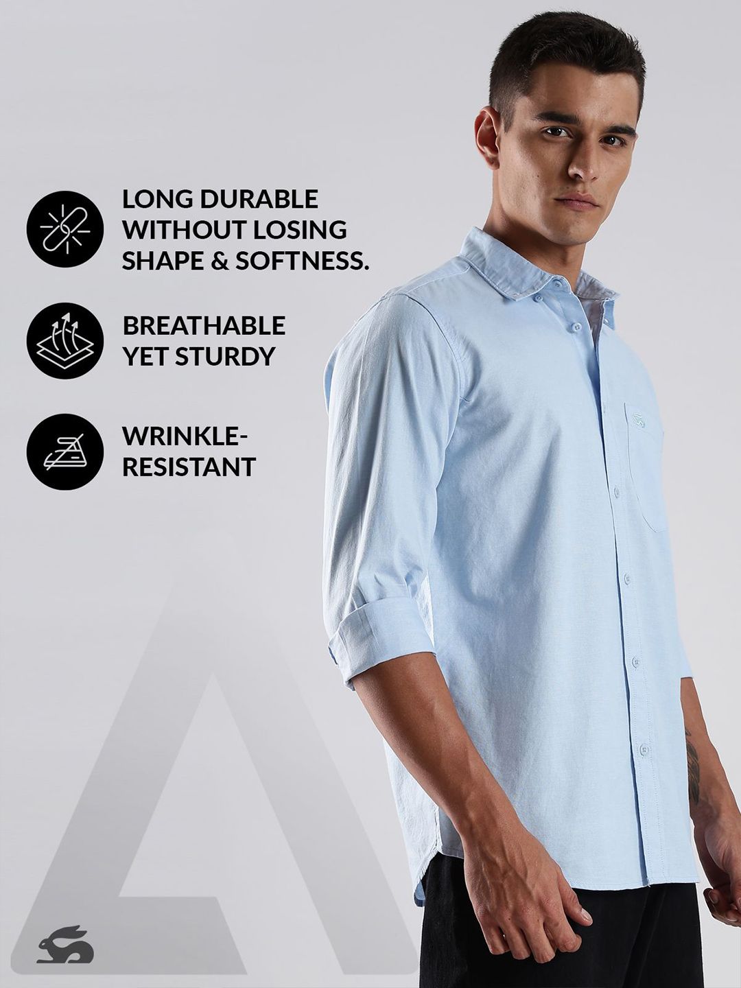 ADRO Standard Spread Collar Cotton Casual Shirt