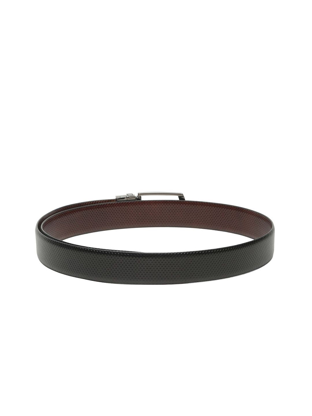 Teakwood Leathers Men Textured Leather Reversible Formal Belt