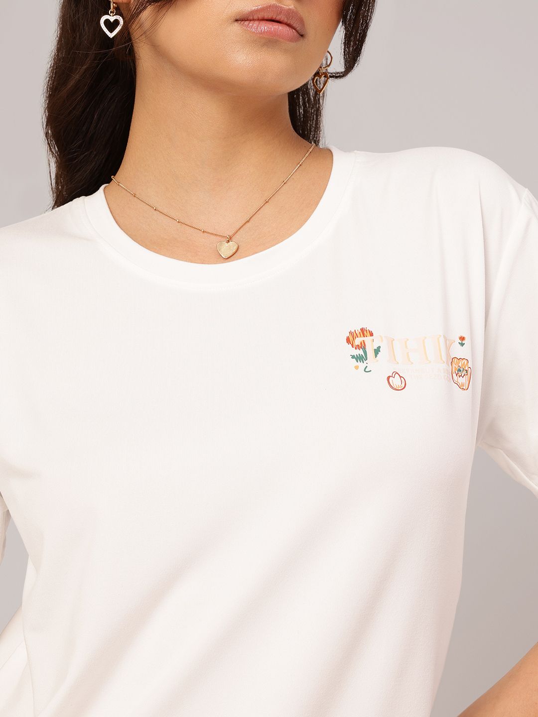 DressBerry Graphic Printed Round Neck T-shirt