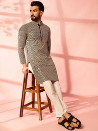 Anouk Men Embroidered Regular Thread Work Pure Cotton Kurta with Pyjamas