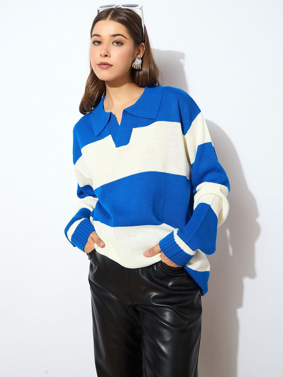 Wanita sassafras bergaris pullover
